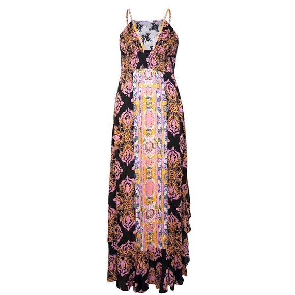 NWT Free People That Moment Floral Maxi Dress Ruffle tiered at hem - Picture 7 of 12